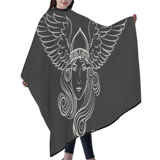 Personality  Viking Design. Valkyrie In A Winged Helmet. Image Of Valkyrie, A Woman Warrior From Scandinavian Mythology Hair Cutting Cape