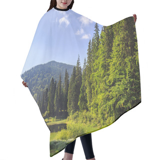 Personality  Lake In The Mountains Surrounded By A Pine Forest Hair Cutting Cape