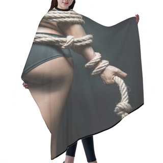 Personality  Woman Bound With Rope Hair Cutting Cape