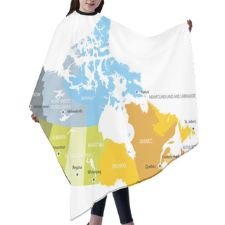 Personality  Map Of Provinces And Territories Of Canada Hair Cutting Cape