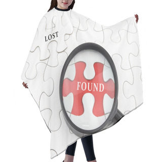 Personality  Magnifying Glass On Missing Puzzle Hair Cutting Cape