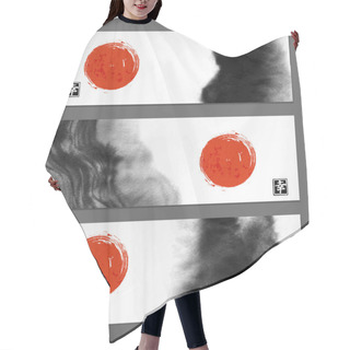 Personality   Red Sun In East Asian Style Hair Cutting Cape