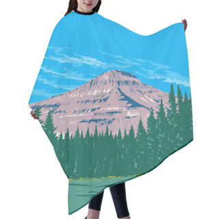 Personality  WPA Poster Art Of Glacier National Park With Glacier Carved Peaks And Valleys Running To The Canadian Border In The Rocky Mountains Of Montana USA Done In Works Project Administration Hair Cutting Cape