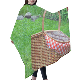 Personality  Picnic Basket On The Fresh Summer Lawn Hair Cutting Cape