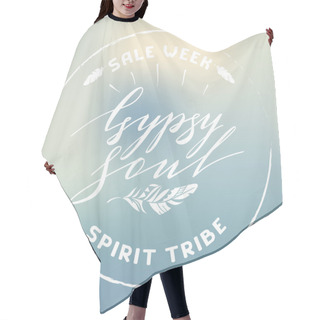 Personality  Vector Lettering Boho Style. Calligraphy Words Hair Cutting Cape