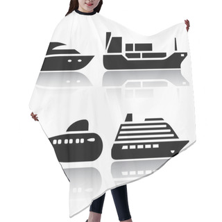 Personality  Set Of Transport Icons - Water Transport Hair Cutting Cape