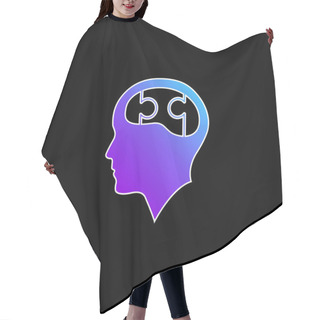 Personality  Bald Head With Puzzle Brain Blue Gradient Vector Icon Hair Cutting Cape
