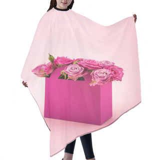 Personality  Pink Roses In Paper Box Hair Cutting Cape