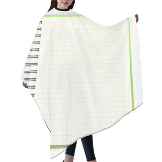 Personality  Paper Notebook Right Page With Pencil On White Background Hair Cutting Cape