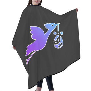 Personality  Bird Stork Blue Gradient Vector Icon Hair Cutting Cape