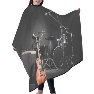 Personality  Set Of Musical Instruments During Concert Hair Cutting Cape