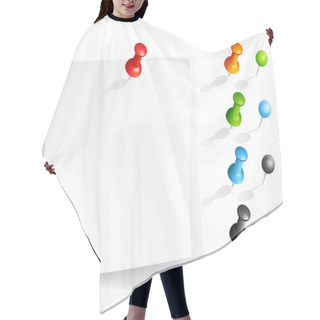 Personality  Vector Note Paper And Pins Hair Cutting Cape