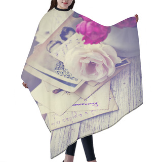 Personality  Roses With Old Letters And Postcards Hair Cutting Cape