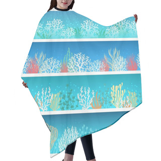 Personality  Seaweeds And Corals Banner Set Hair Cutting Cape