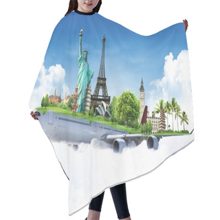 Personality  Travel The World By Airplane, Concept Hair Cutting Cape