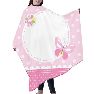 Personality  Pink Butterfly Baby Girl Greeting Card Hair Cutting Cape