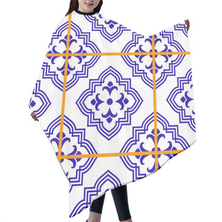 Personality  Seamless Pattern From Tiles. Hair Cutting Cape