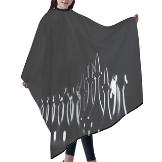 Personality  Silhouettes Of Chess Figures Isolated On Black, Business Concept Hair Cutting Cape