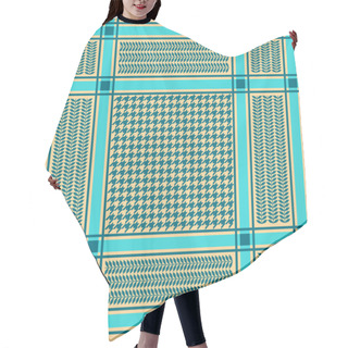 Personality  Squared Keffiyeh Vector Pattern With Three Types Of Geometric Motif. Hair Cutting Cape