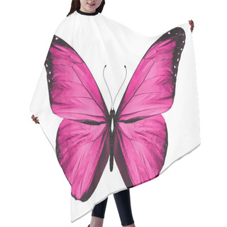 Personality  Pink Butterfly, Isolated On White Hair Cutting Cape