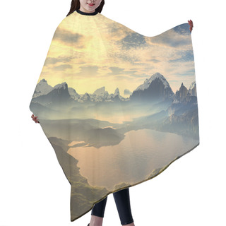 Personality  Morning Mist On Serenity Lake Hair Cutting Cape