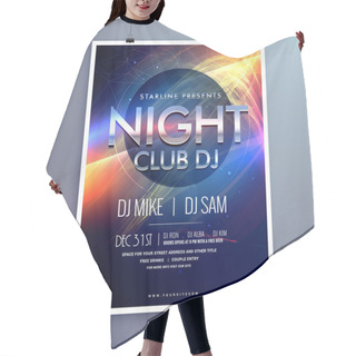 Personality  Stylish Night Club Music Party Flyer Template Design Hair Cutting Cape
