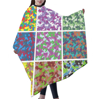 Personality  Set Of Seamless Camouflage Pattern Hair Cutting Cape