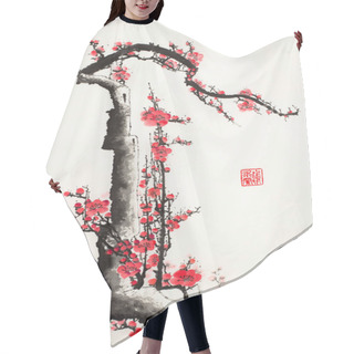 Personality  Plum Blossom Branch Hair Cutting Cape