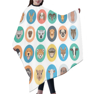 Personality  Animals Flat Colored Icons 2 Hair Cutting Cape