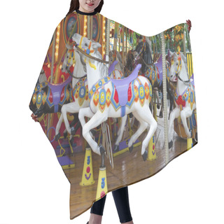 Personality  Fairground Ride Horses. Carnival Horses. Hair Cutting Cape