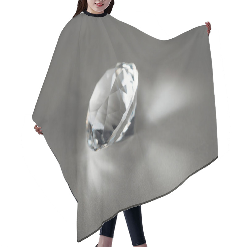 Personality  shiny clear diamond on grey background hair cutting cape