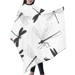 Personality  Set Of Silhouettes Of Dragonflies, Tattoo Hair Cutting Cape