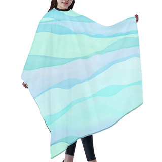 Personality  Colorful Watercolor Background Of Abstract Wavy Lines In Flowing Bright Pastel Colors Of Green Blue And Purple, Waves Of Soft Blurred Textured Striped Colors Hair Cutting Cape