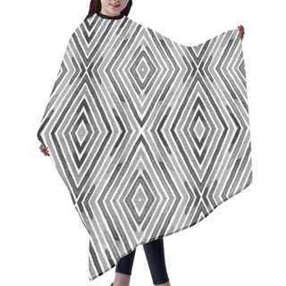 Personality  Black And White Geometric Watercolor. Curious Seam Hair Cutting Cape