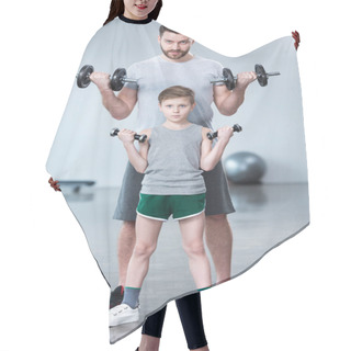 Personality  Boy Training With Coach Hair Cutting Cape