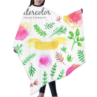 Personality  Watercolor Vector Floral Set Hair Cutting Cape