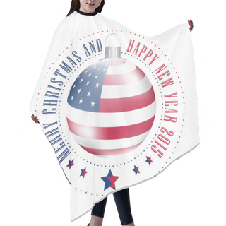 Personality  Christmas Vector Background In American Style With Bauble Hair Cutting Cape