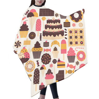 Personality  Dessert Icons Collection Hair Cutting Cape