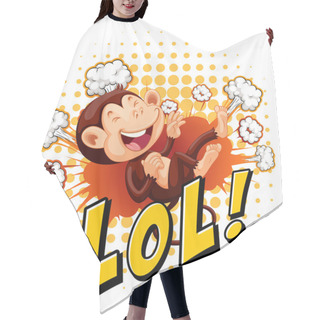Personality  Little Monkey Laughing On The Floor Hair Cutting Cape