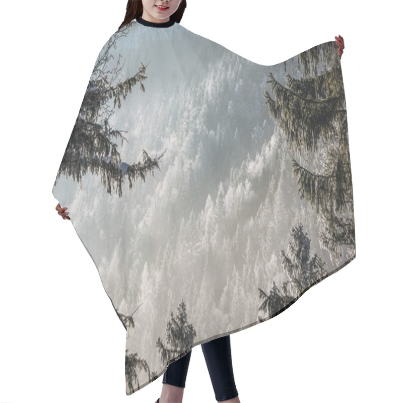Personality  snowy forest hair cutting cape