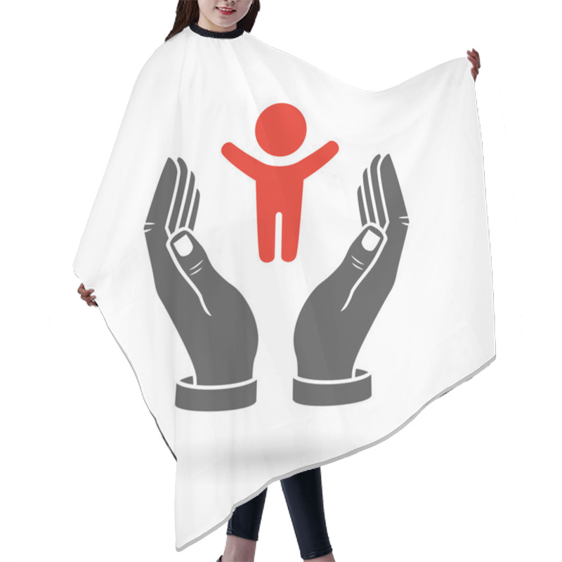 Personality  Baby Care Vector Symbol, Family Concept hair cutting cape
