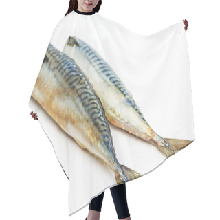 Personality  Mackerel Fish (Scomber Scrombrus) Over White Background Hair Cutting Cape