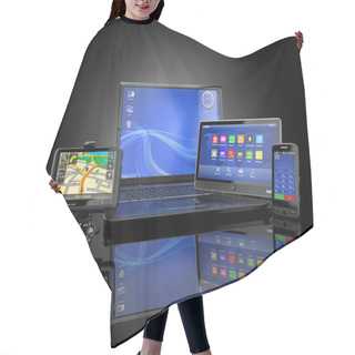 Personality  Electronics. Laptop, Mobile Phone, Tablet Pc And Gps Hair Cutting Cape