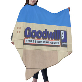 Personality  Goodwill Store Exterior Sign Hair Cutting Cape