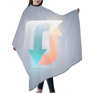 Personality  Vector Synchronization Icon With Arrows Hair Cutting Cape