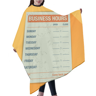 Personality  Business Hours Vector Template Hair Cutting Cape