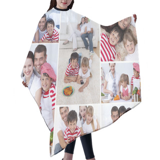Personality  Collage Of A Family Enjoying Moments Together Hair Cutting Cape