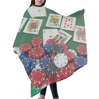 Personality  Royal Flush Of Hearts Hair Cutting Cape