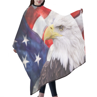 Personality  Bald Eagle With The American Flag Hair Cutting Cape