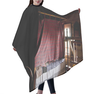 Personality  Old Russian Ancient Medieval Bedroom In A Wooden Hut. Hair Cutting Cape